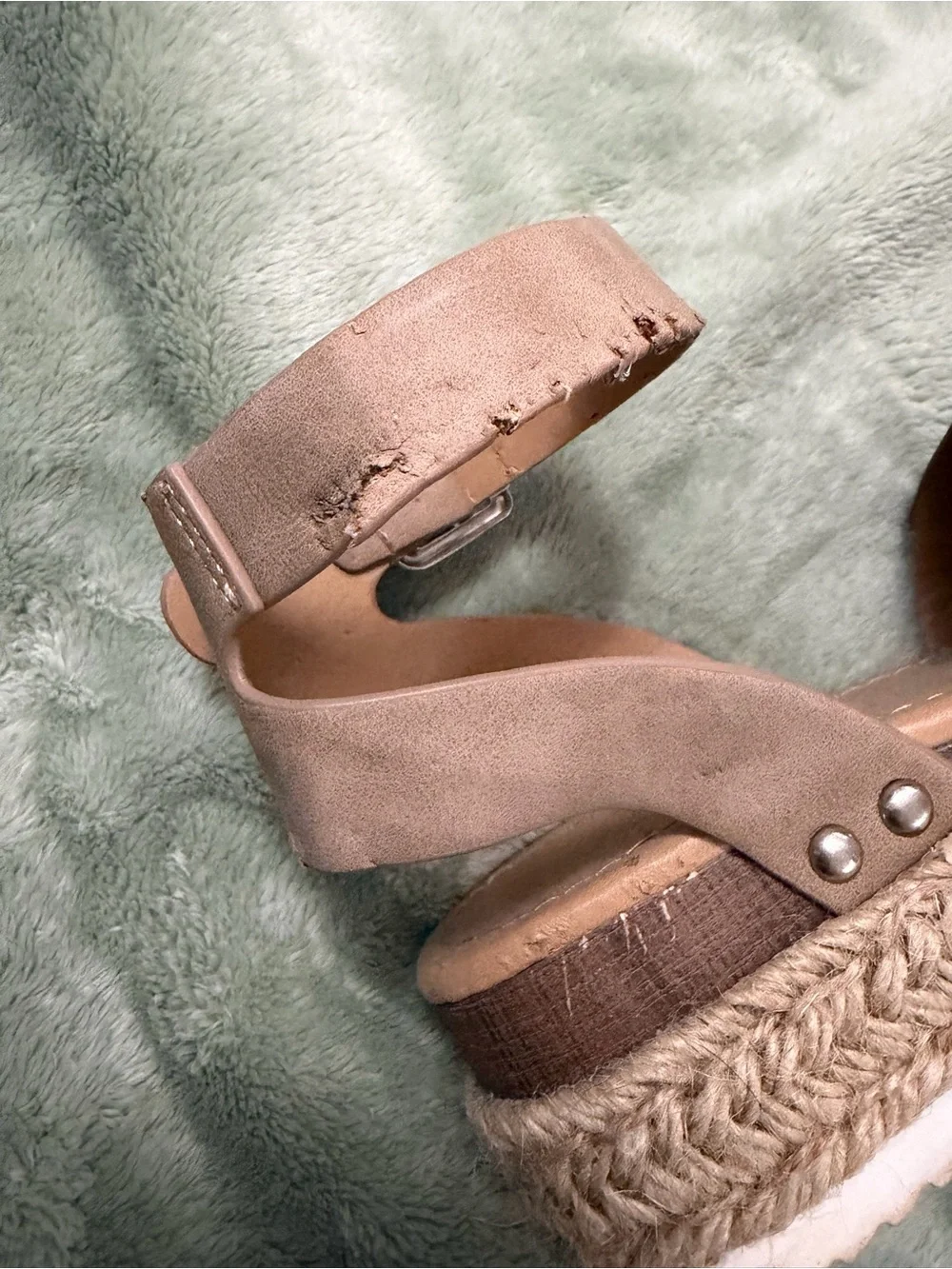 Soda Tan Espadrille Platform Sandals Ankle Strap